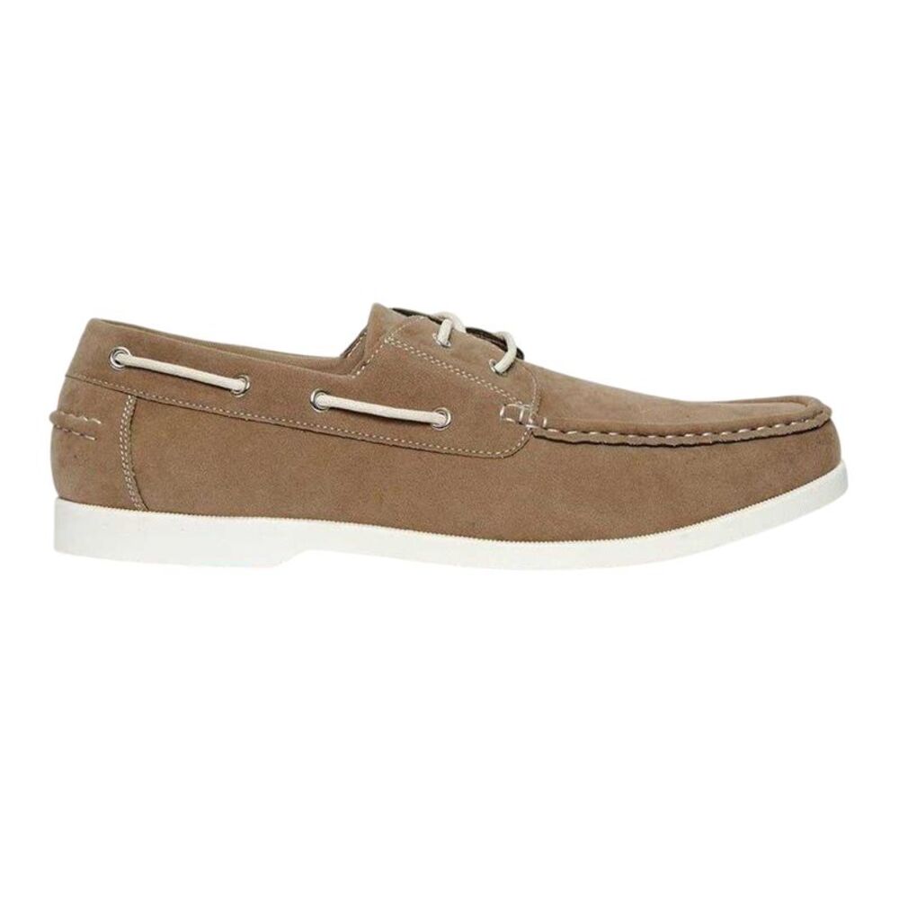 Threadbare Mens Amis Suede Moc Toe Boat Shoes / Stone
